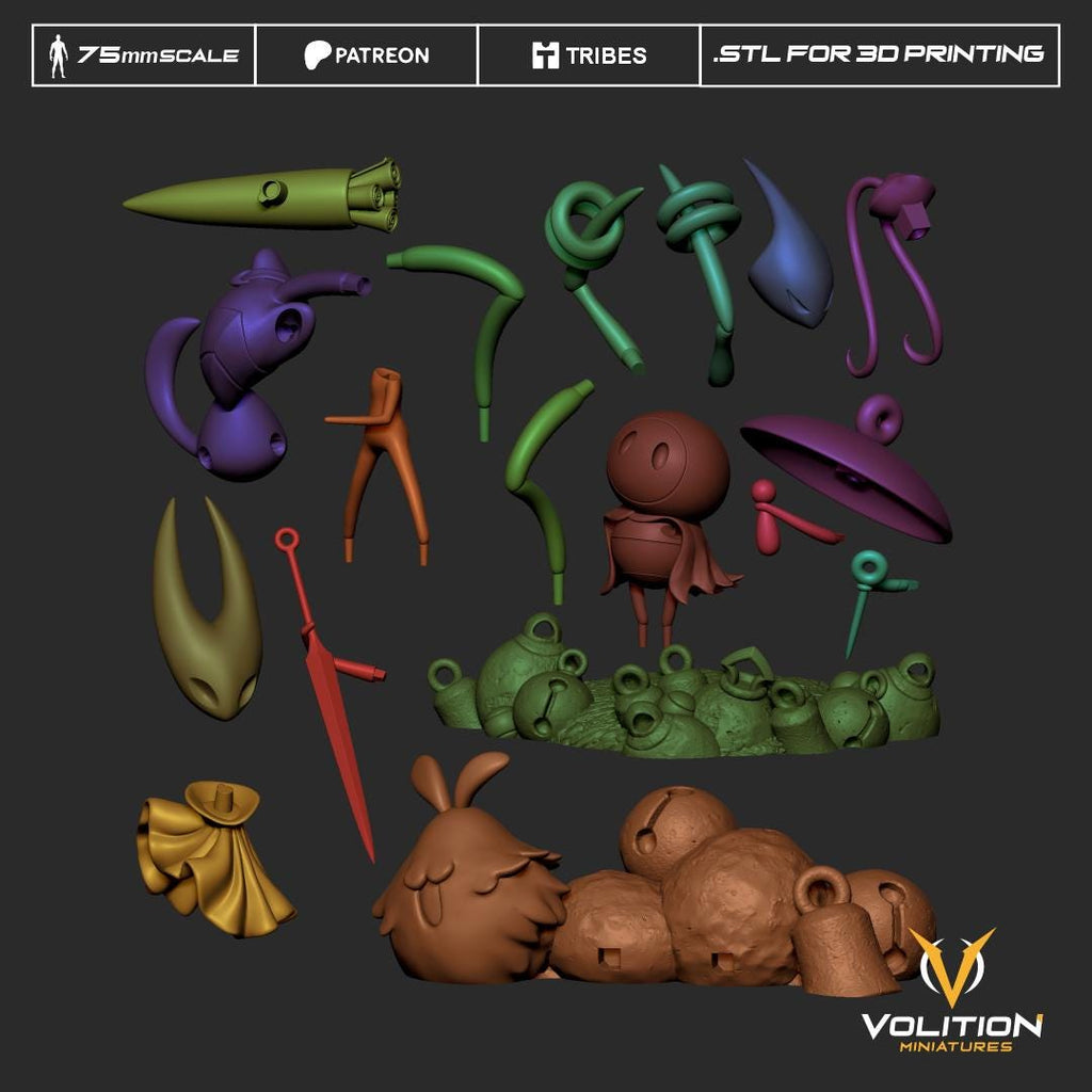 Hornet, Shakra, Sherma and Flea as a Silkband Hollow Knight Silksong | Resin Figure | VolitionMiniatures Diorama