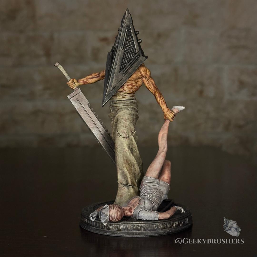 Pyramid Head Silent Hill Statue | Hand-Painted Resin Diorama (140mm)