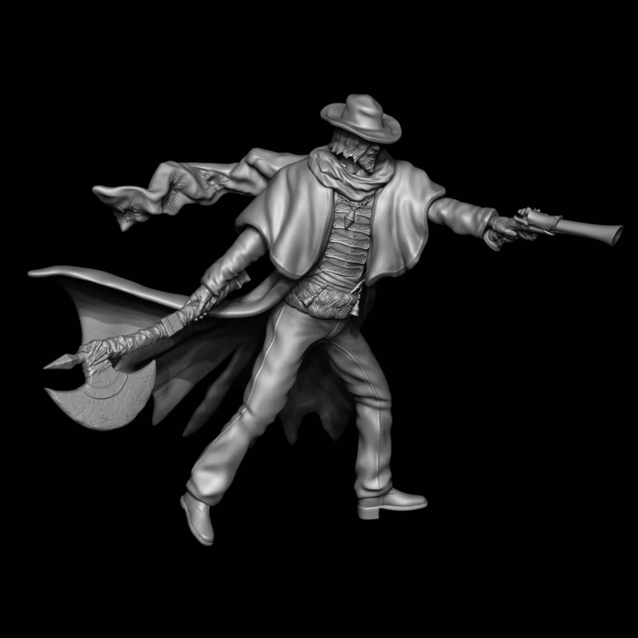 Father Gascoine Miniature tabletop, Bloodborne Hand-Painted Resin Statue