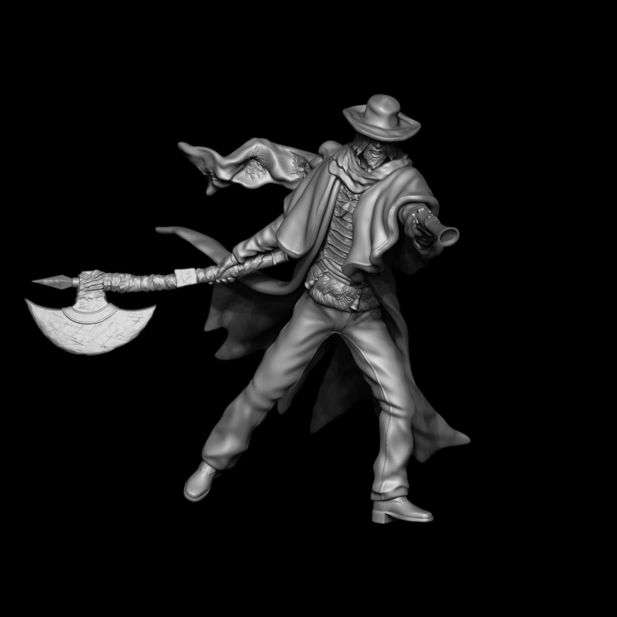 Father Gascoine Miniature tabletop, Bloodborne Hand-Painted Resin Statue