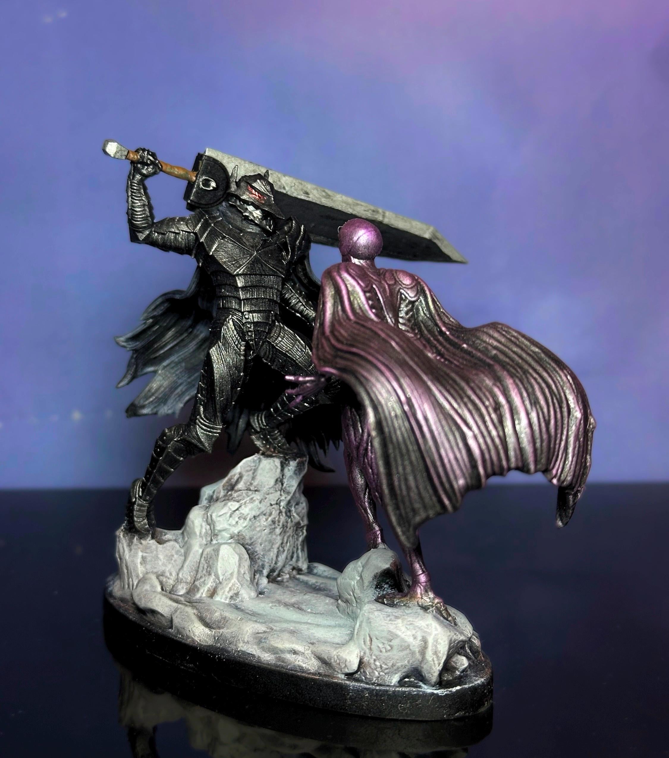 Guts vs Femto Mini Figure – 3" Handmade Resin Statue | Painted or Unpainted Berserk Collectible | Final battle