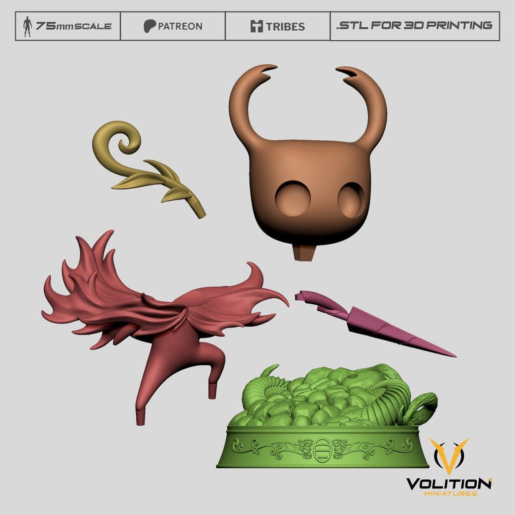 Hollow Knight Figure | Hand-Painted or Unpainted Resin Statue | 75mm & 32mm Scale