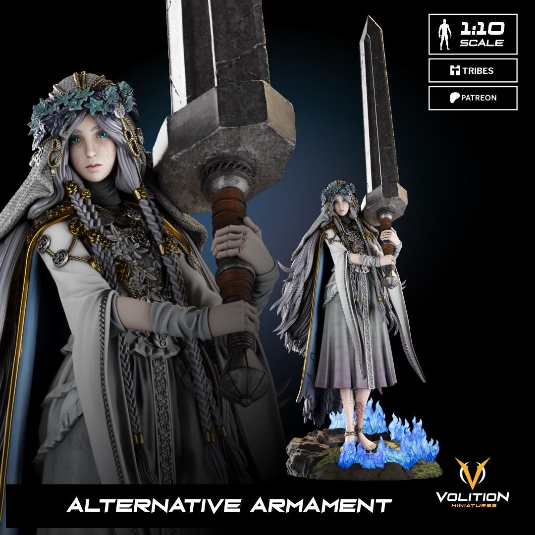 Elden Ring Revenant & Sebastian Statue | Hand-Painted Resin Collectible