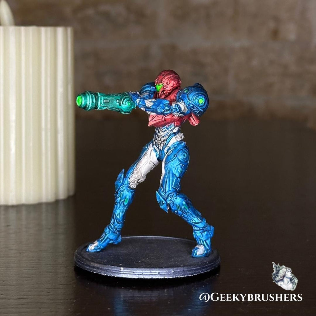 Samus Aran Resin Figure • Metroid Prime Suit, Dread Suit - Gamer Fanart