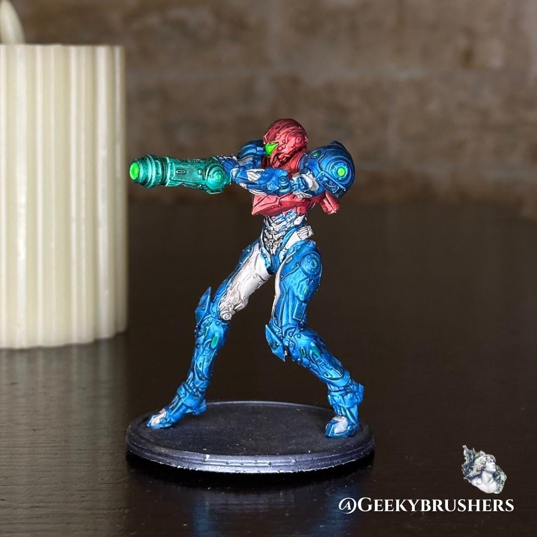 Samus Aran Resin Figure • Metroid Prime Suit, Dread Suit - Gamer Fanart