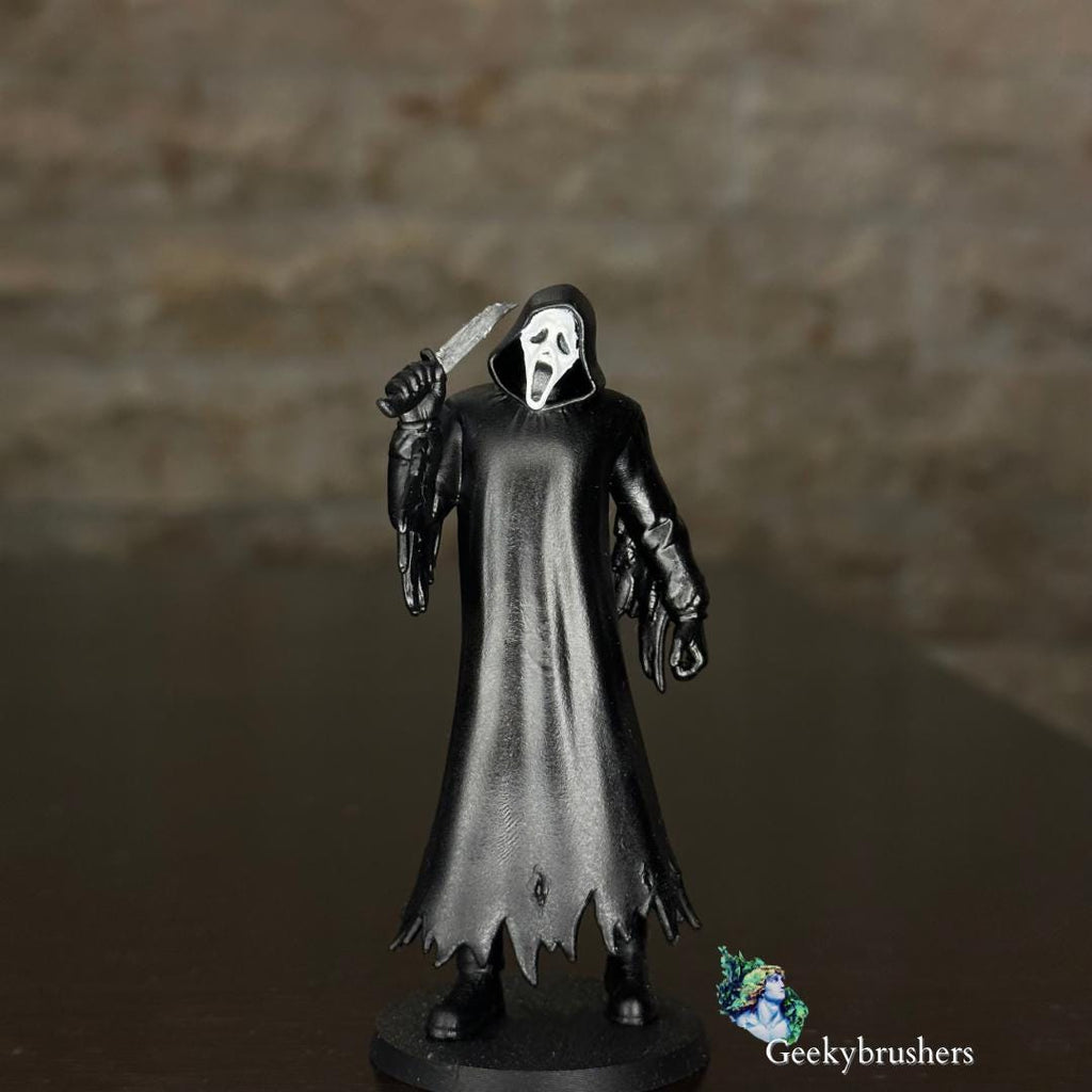Ghostface Scream mini Figure| Halloween collectible | Hand-Painted Resin Diorama (75mm)