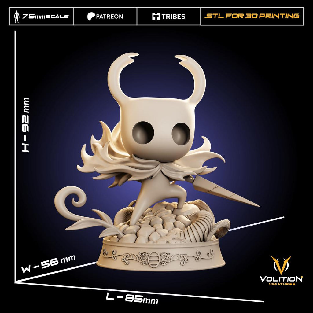 Hollow Knight Figure | Hand-Painted or Unpainted Resin Statue | 75mm & 32mm Scale