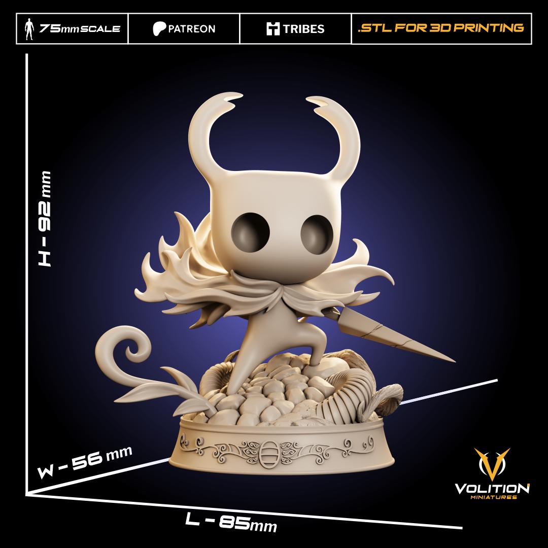 Hollow Knight Figure | Hand-Painted or Unpainted Resin Statue | 75mm & 32mm Scale