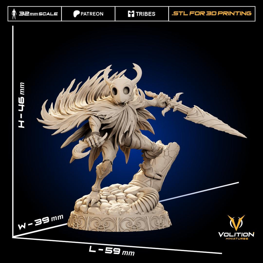 Hollow Knight Miniature | 32mm Resin Figurine, Diorama Base