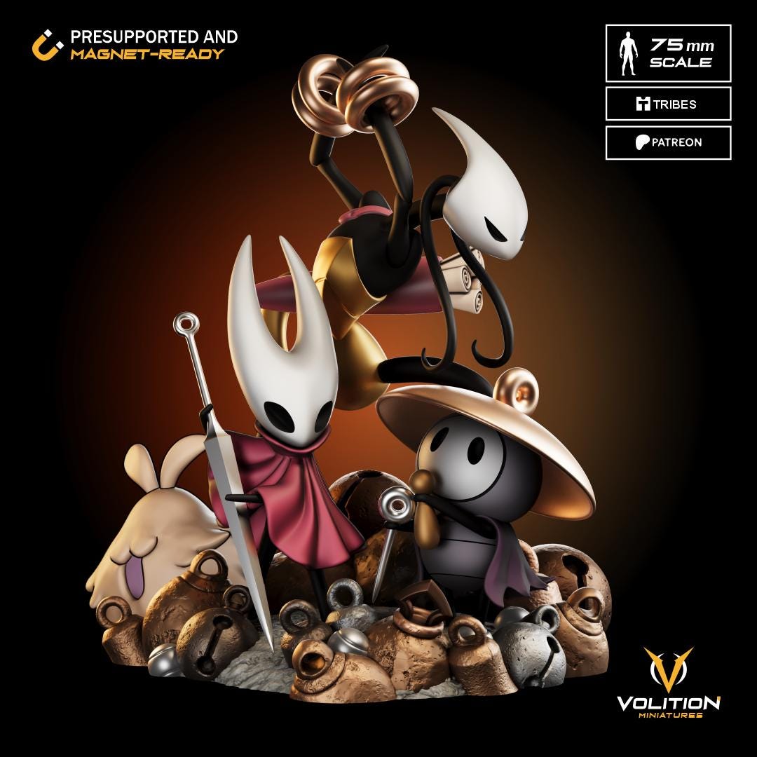 Hornet, Shakra, Sherma and Flea as a Silkband Hollow Knight Silksong | Resin Figure | VolitionMiniatures Diorama