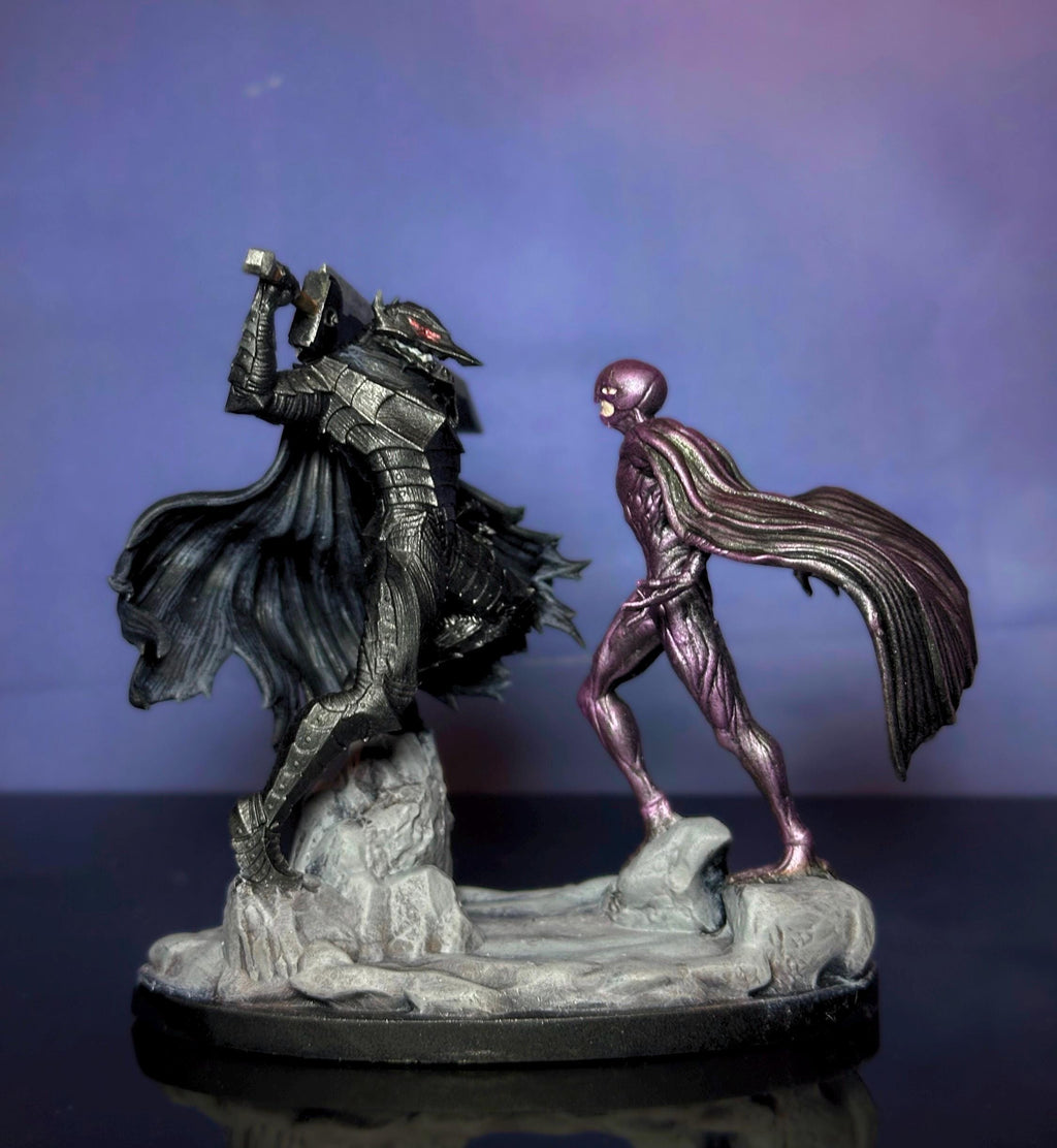 Guts vs Femto Mini Figure – 3" Handmade Resin Statue | Painted or Unpainted Berserk Collectible | Final battle