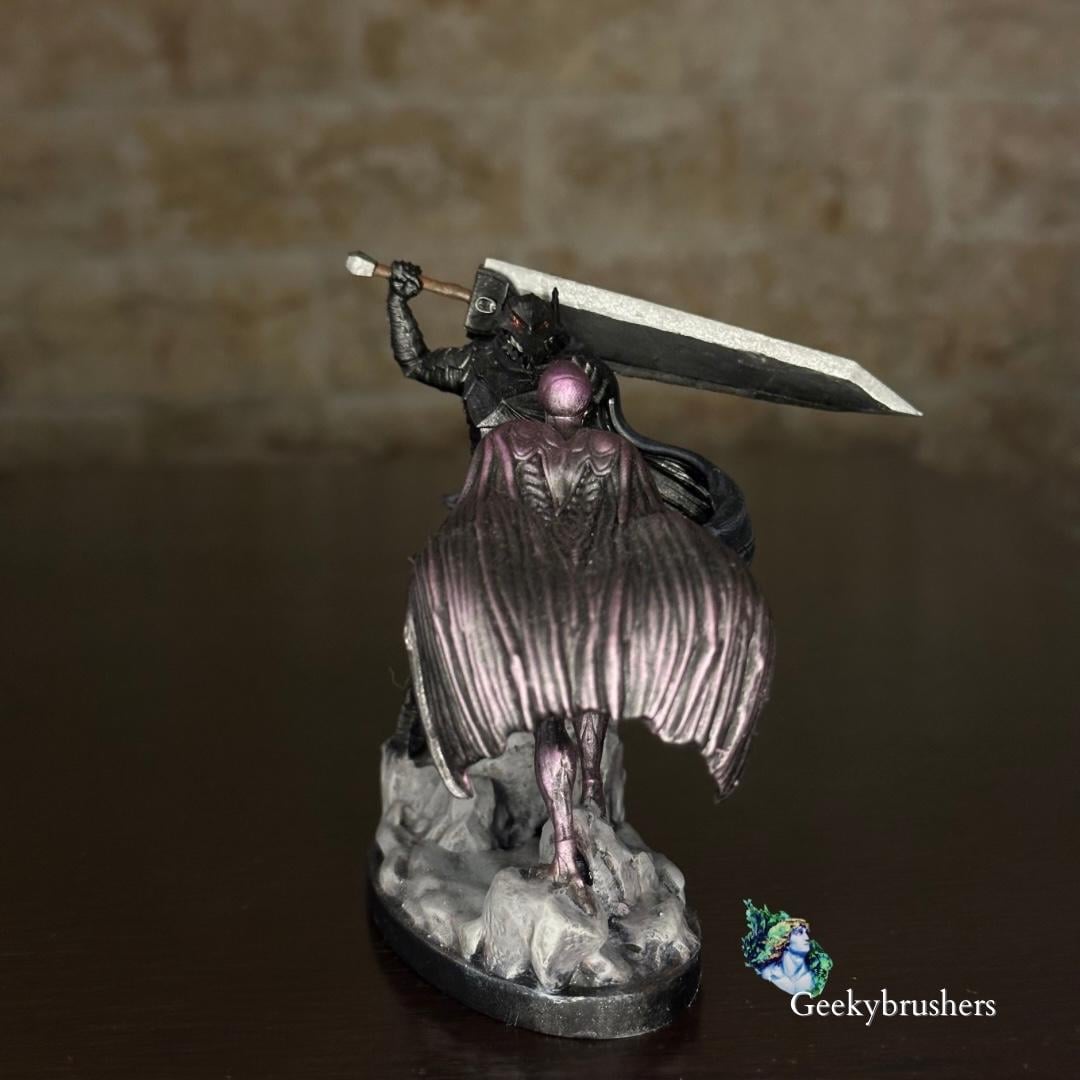 Guts vs Femto Mini Figure – 3" Handmade Resin Statue | Painted or Unpainted Berserk Collectible | Final battle