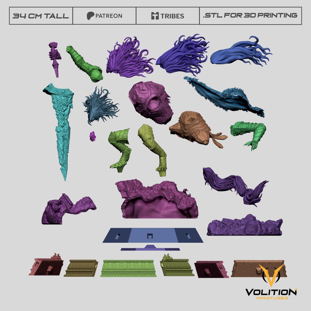 Maliketh the Black Blade | Elden Ring Resin Statue or Figure | Painted & Unpainted | 16K Resolution | Smooth Resin | Volition Miniatures