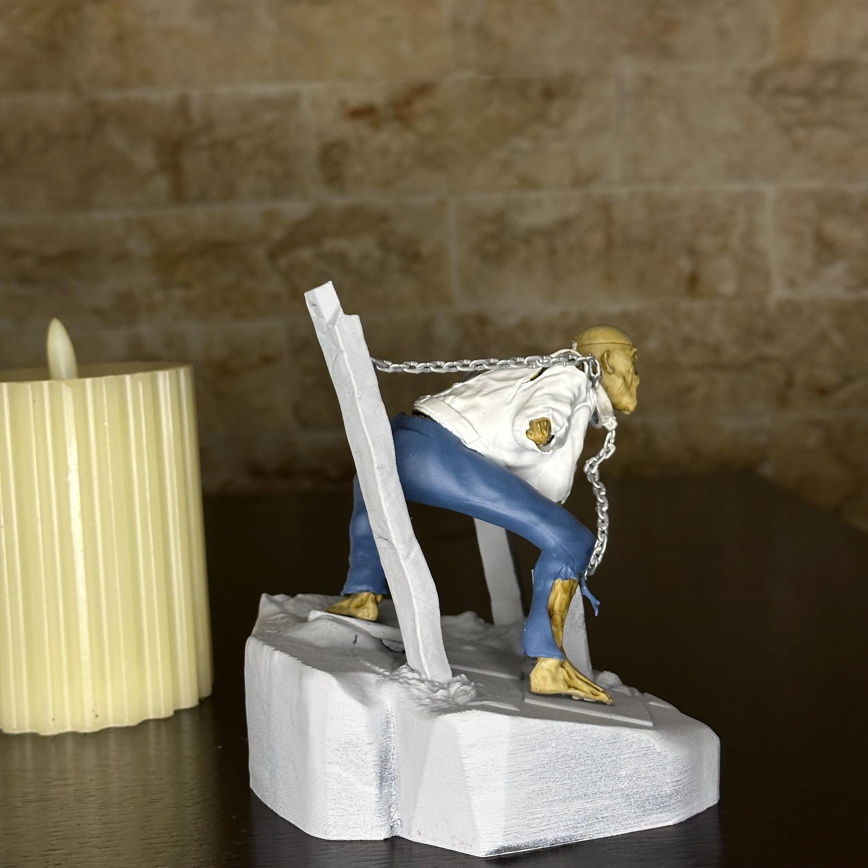 Iron Maiden Piece of Mind Eddie Figure | Hand-Painted Heavy Metal Collectible Statue | 3D Printed Resin Model for Rock Fans| FANART|