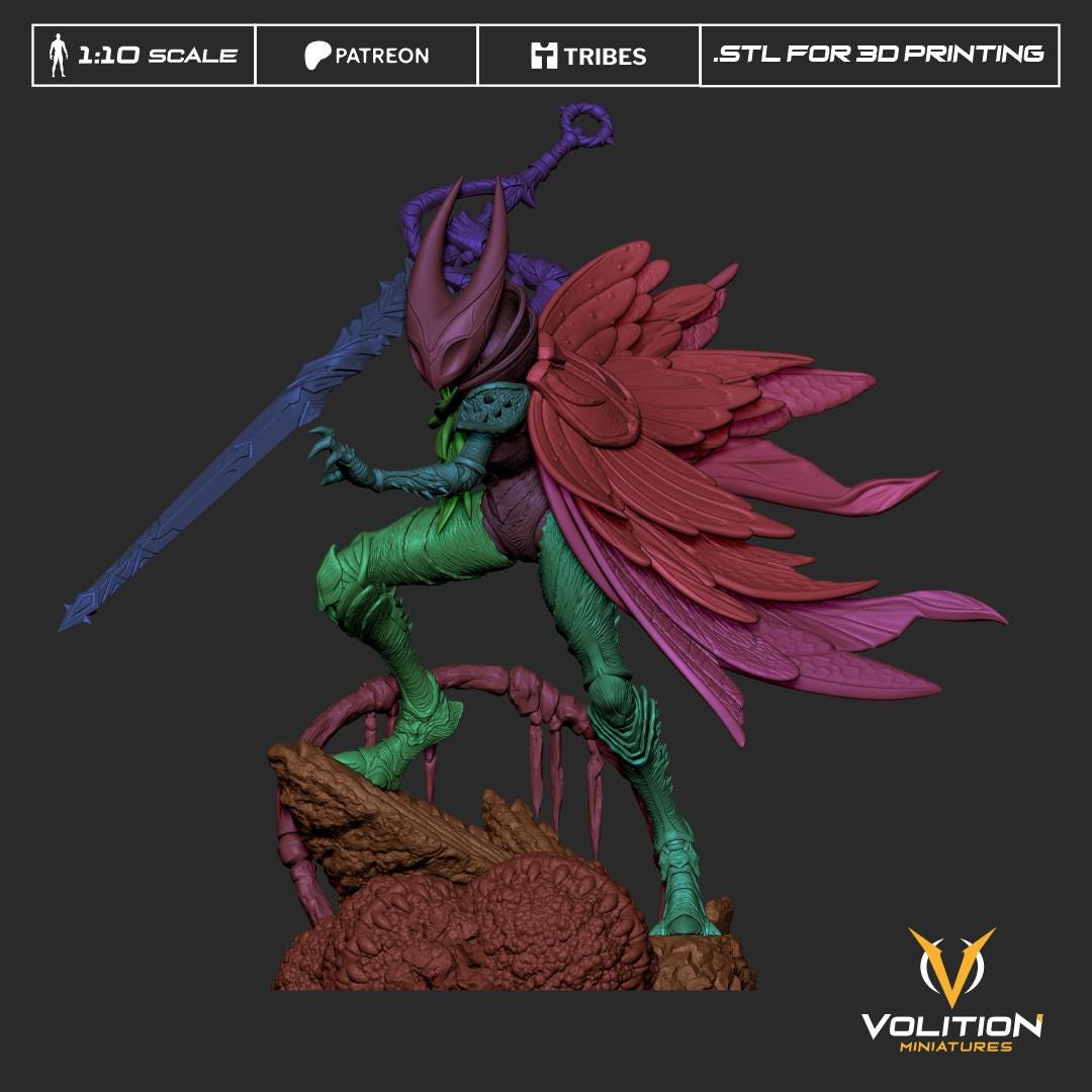 Hornet  from Hollow Knight Silksong| 1:10 Statue |Highly Detailed| VolitionMiniatures Model | Painted-Unpainted |Diorama Fanart