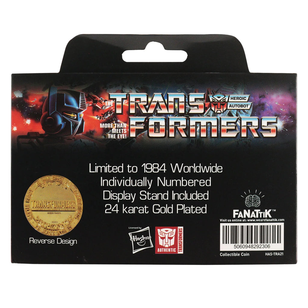 Transformers 40th Anniversary 24k Gold Plated Coin