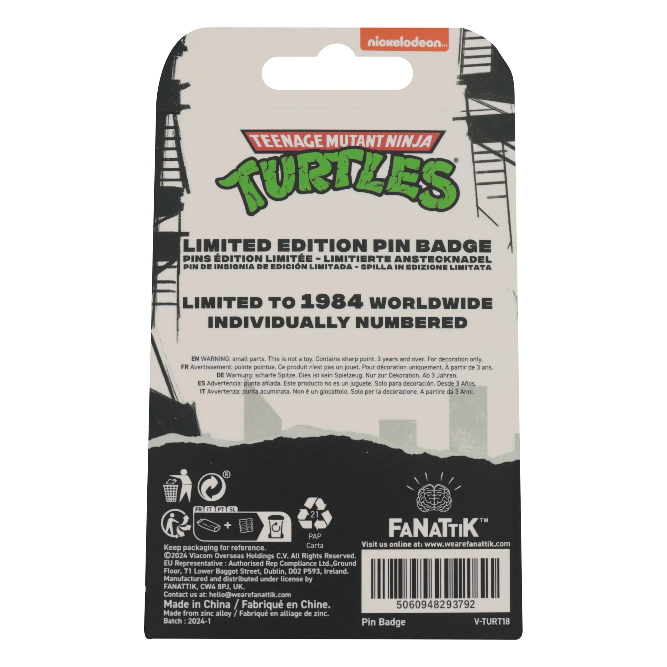 Teenage Mutant Ninja Turtles Limited Edition 40th Anniversary Pin Badge