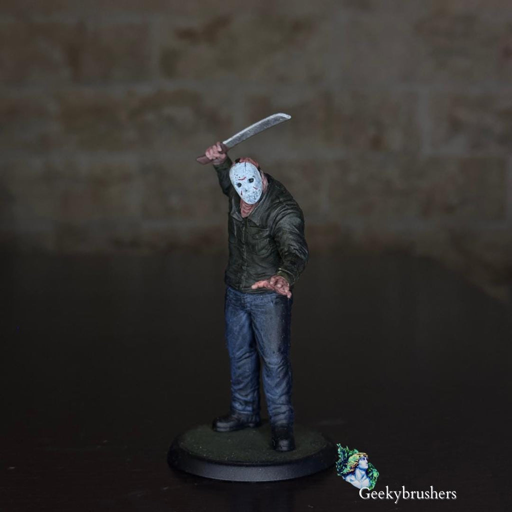 Jason Vorhees Friday 13th mini Figure| Halloween collectible | Hand-Painted Resin Diorama (75mm)