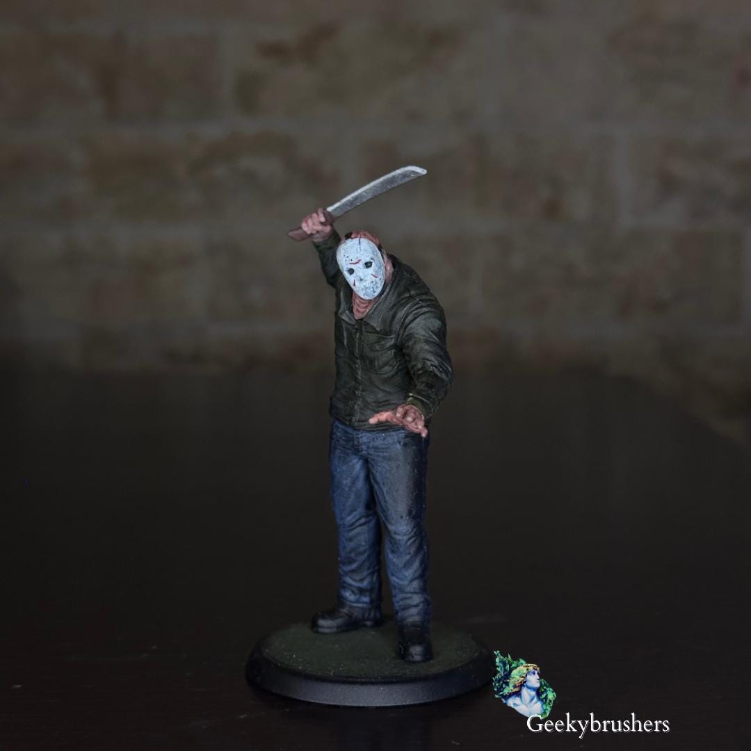 Jason Vorhees Friday 13th mini Figure| Halloween collectible | Hand-Painted Resin Diorama (75mm)