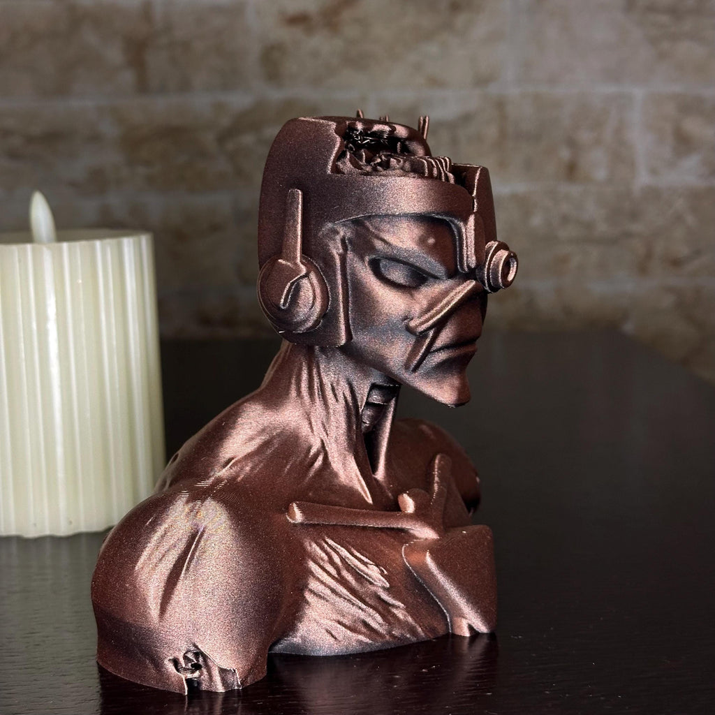 Hand-Painted Iron Maiden Cyborg Eddie Bust | "Somewhere in Time" Fan Art