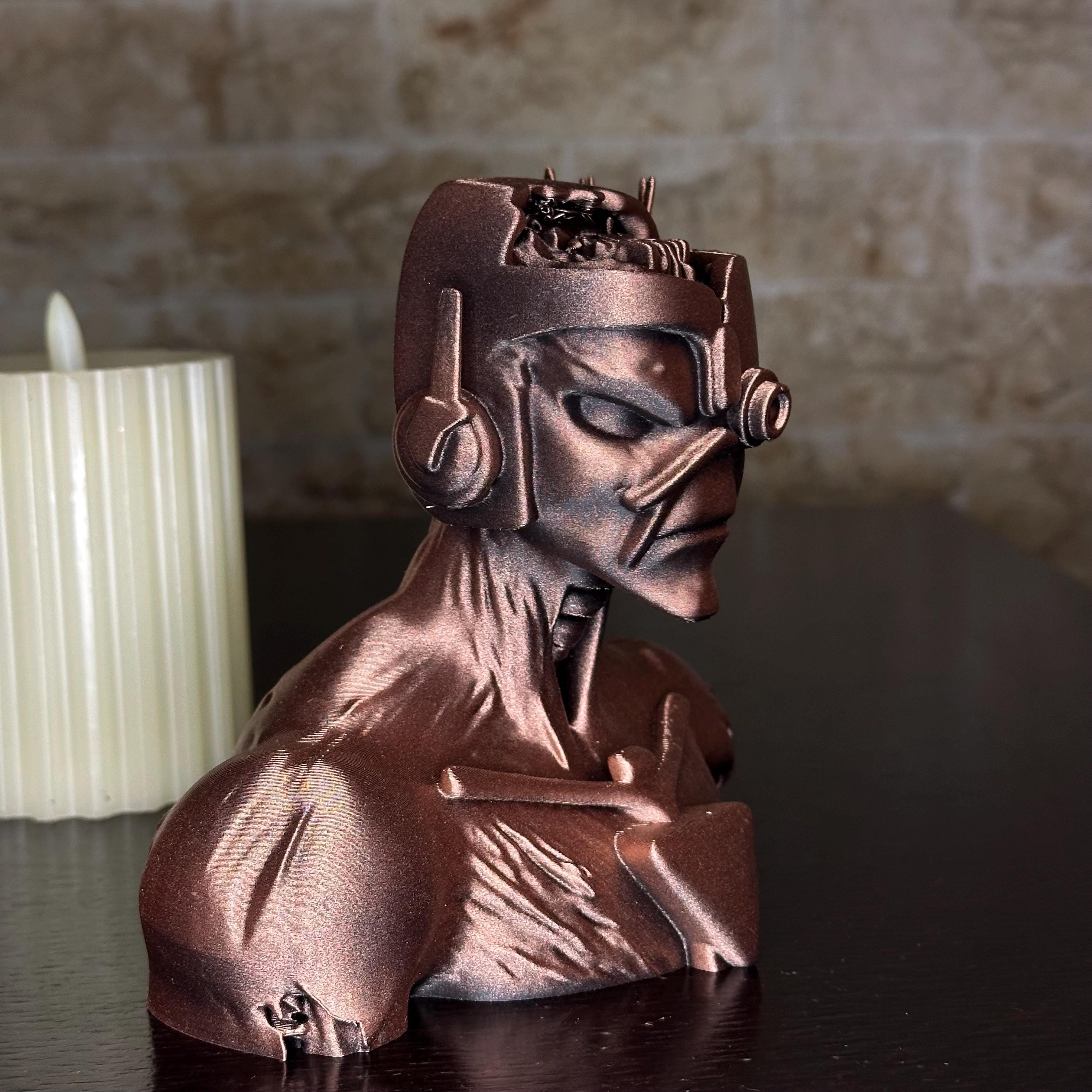 Hand-Painted Iron Maiden Cyborg Eddie Bust | "Somewhere in Time" Fan Art