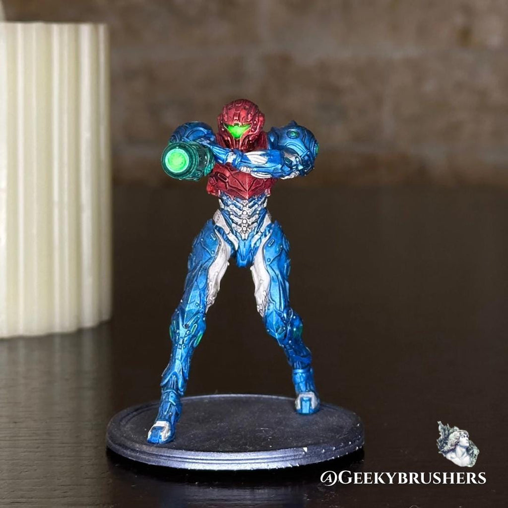 Samus Aran Resin Figure • Metroid Prime Suit, Dread Suit - Gamer Fanart