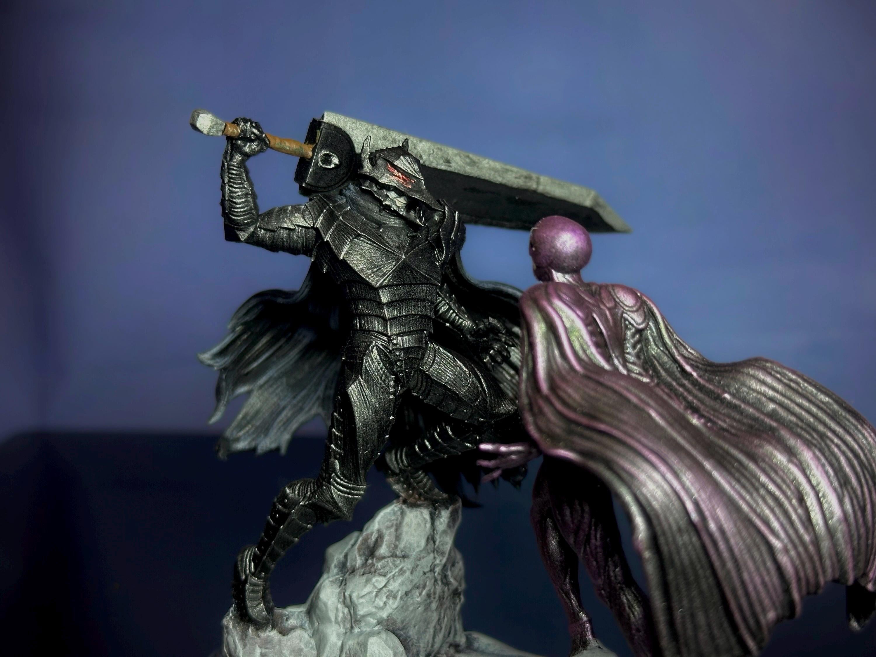 Guts vs Femto Mini Figure – 3" Handmade Resin Statue | Painted or Unpainted Berserk Collectible | Final battle