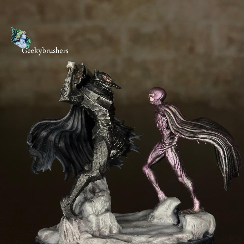 Guts vs Femto Mini Figure – 3" Handmade Resin Statue | Painted or Unpainted Berserk Collectible | Final battle