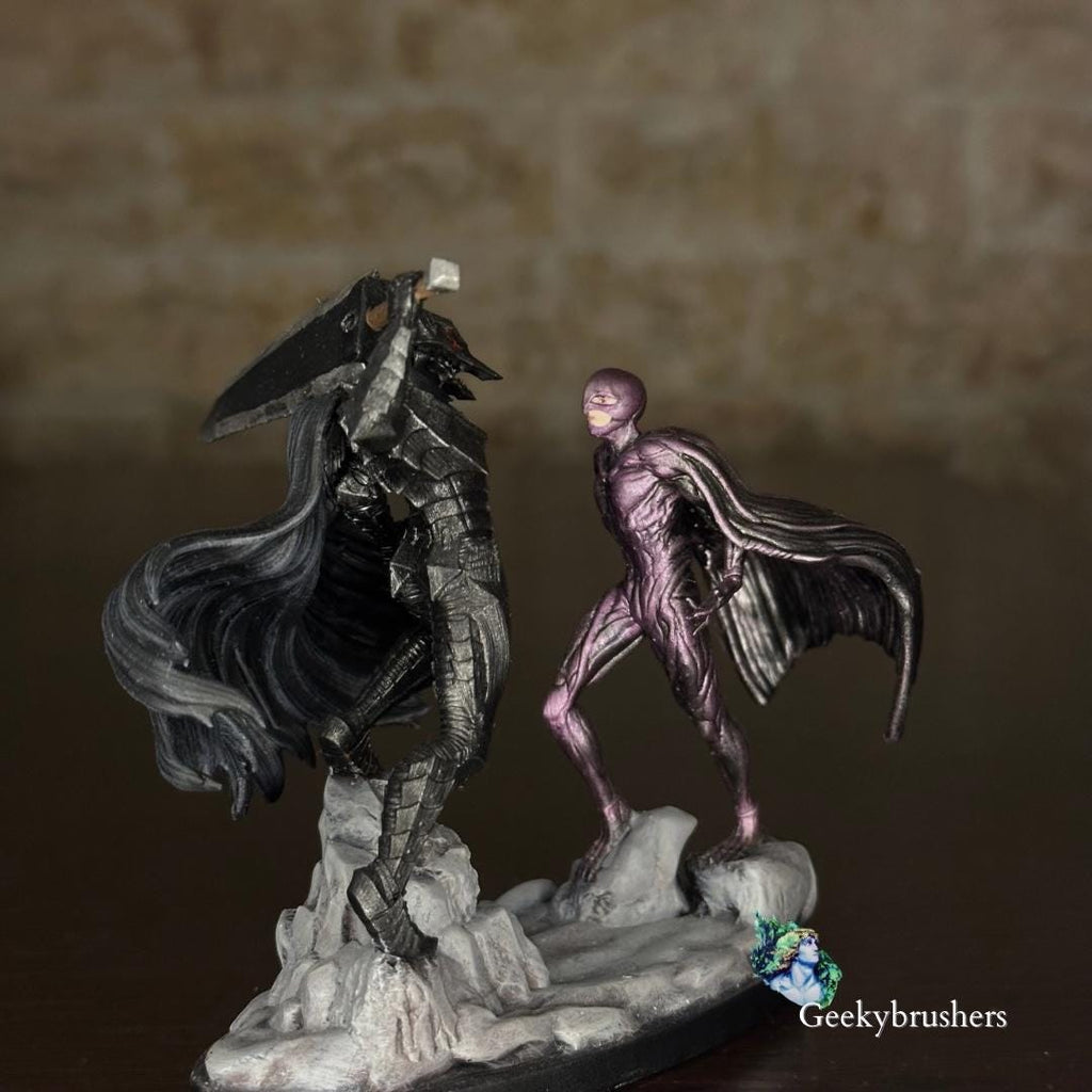 Guts vs Femto Mini Figure – 3" Handmade Resin Statue | Painted or Unpainted Berserk Collectible | Final battle