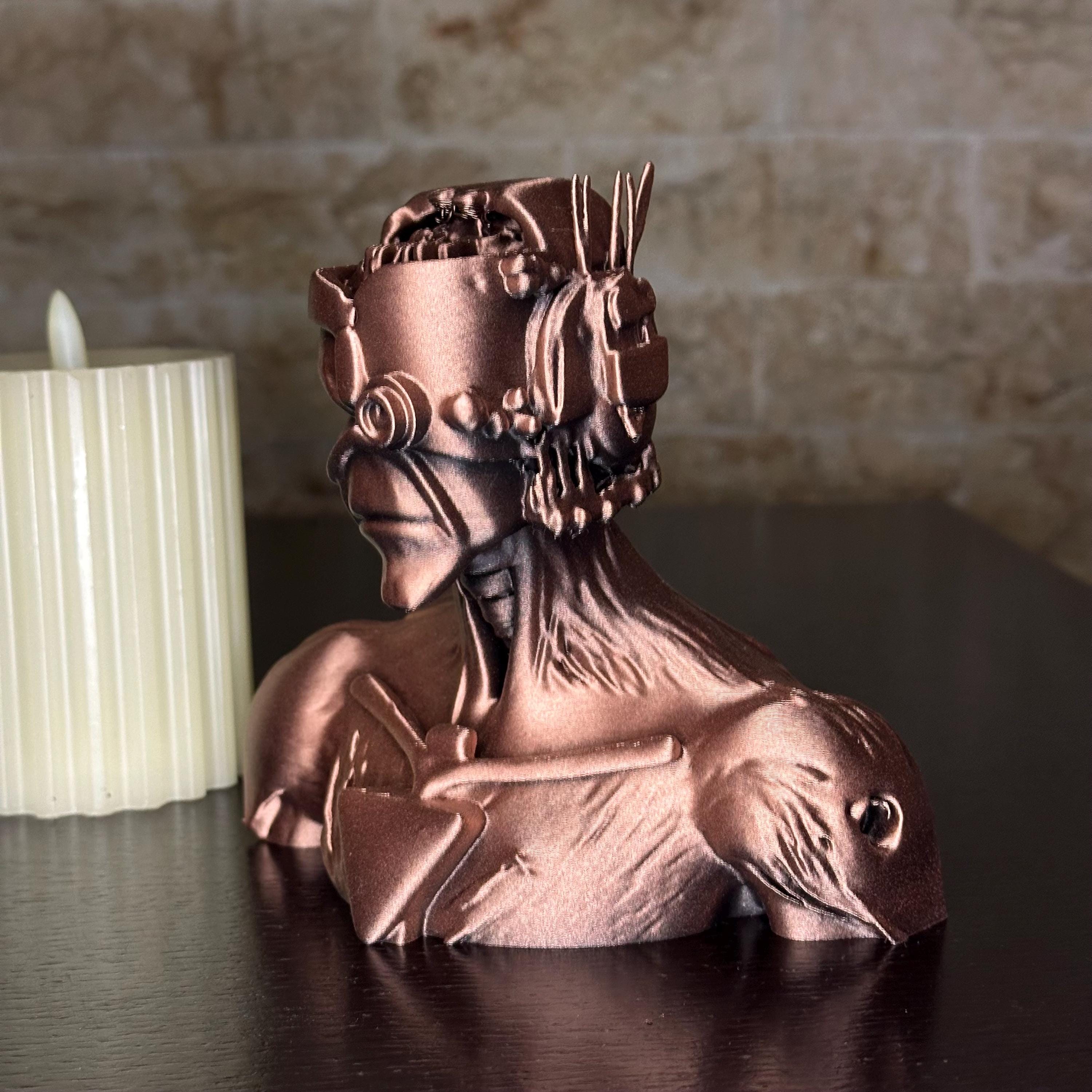 Hand-Painted Iron Maiden Cyborg Eddie Bust | "Somewhere in Time" Fan Art