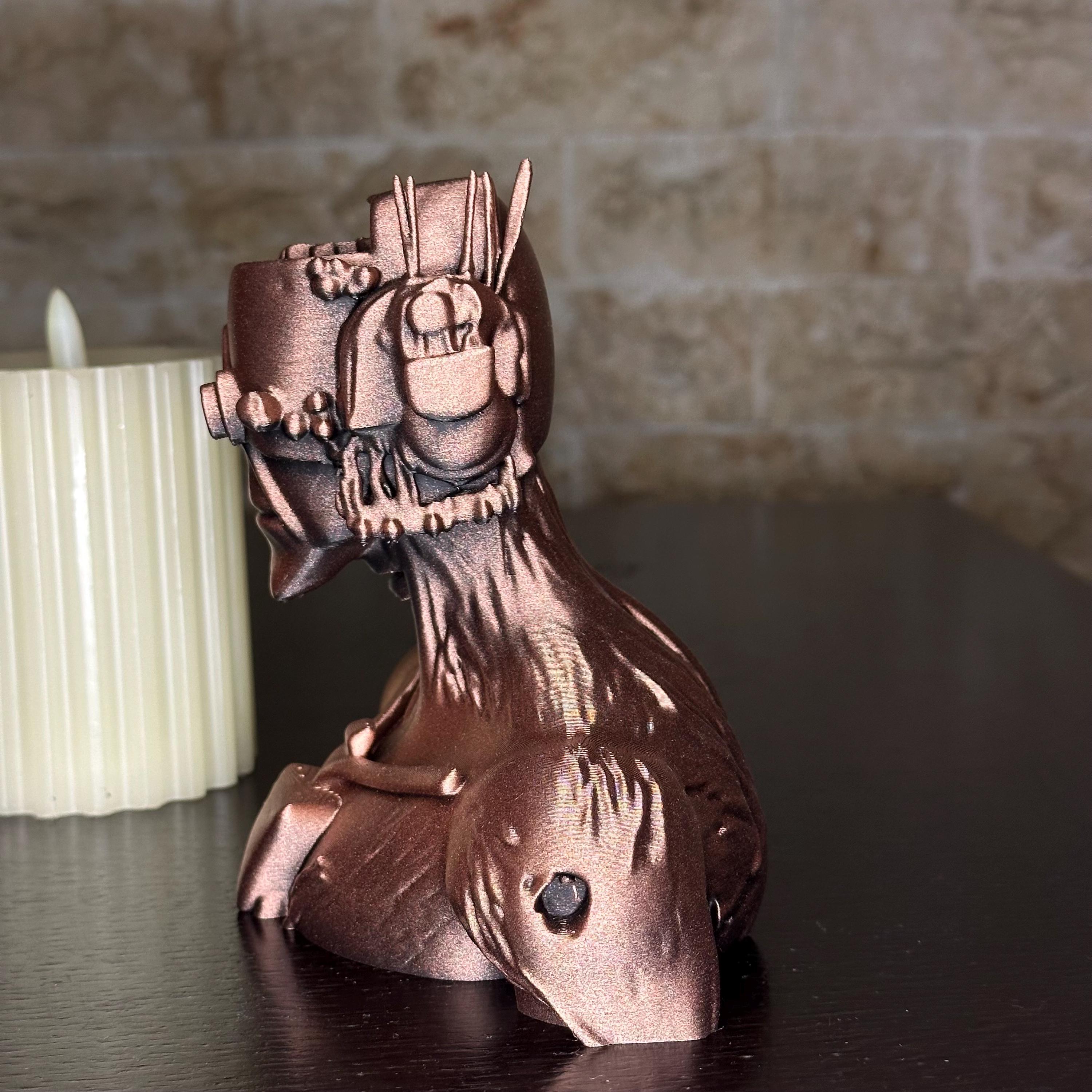 Hand-Painted Iron Maiden Cyborg Eddie Bust | "Somewhere in Time" Fan Art
