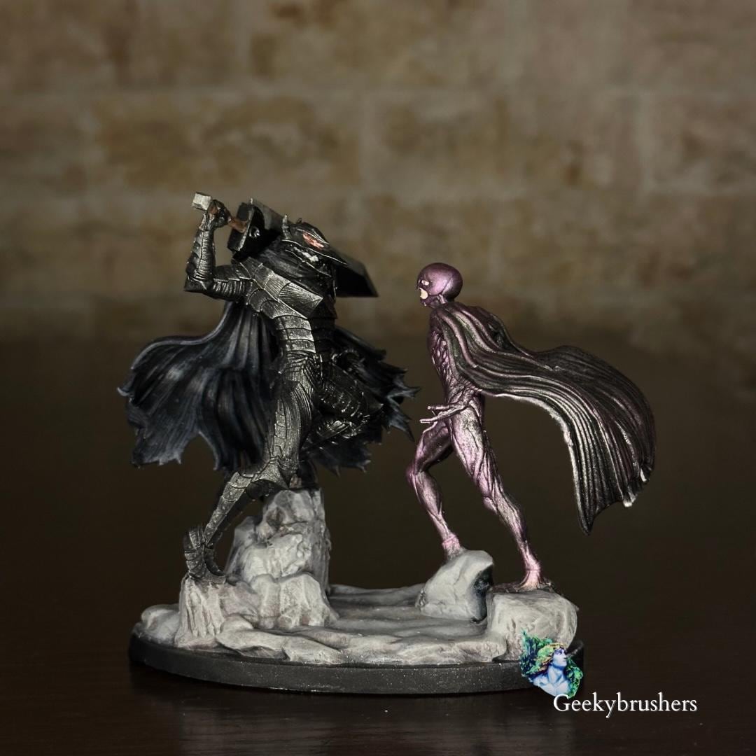 Guts vs Femto Mini Figure – 3" Handmade Resin Statue | Painted or Unpainted Berserk Collectible | Final battle