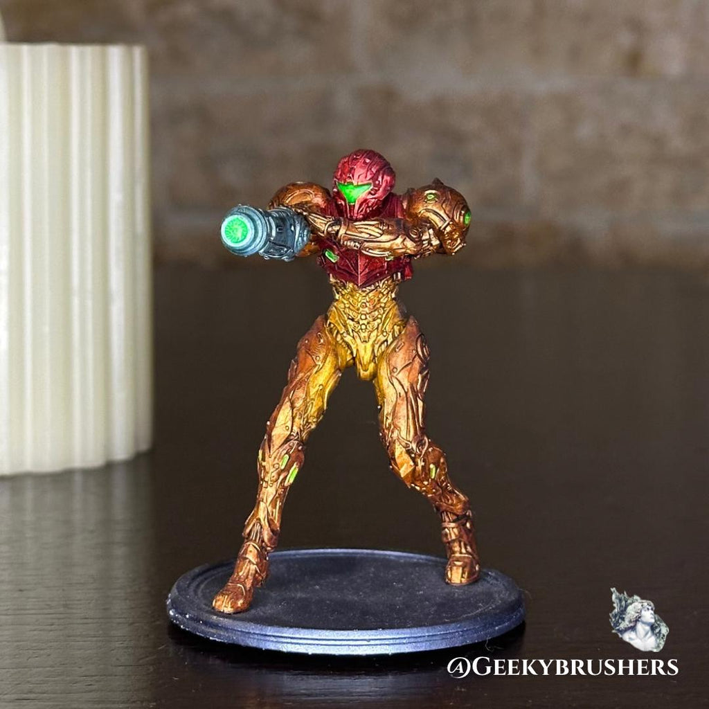 Samus Aran Resin Figure • Metroid Prime Suit, Dread Suit - Gamer Fanart