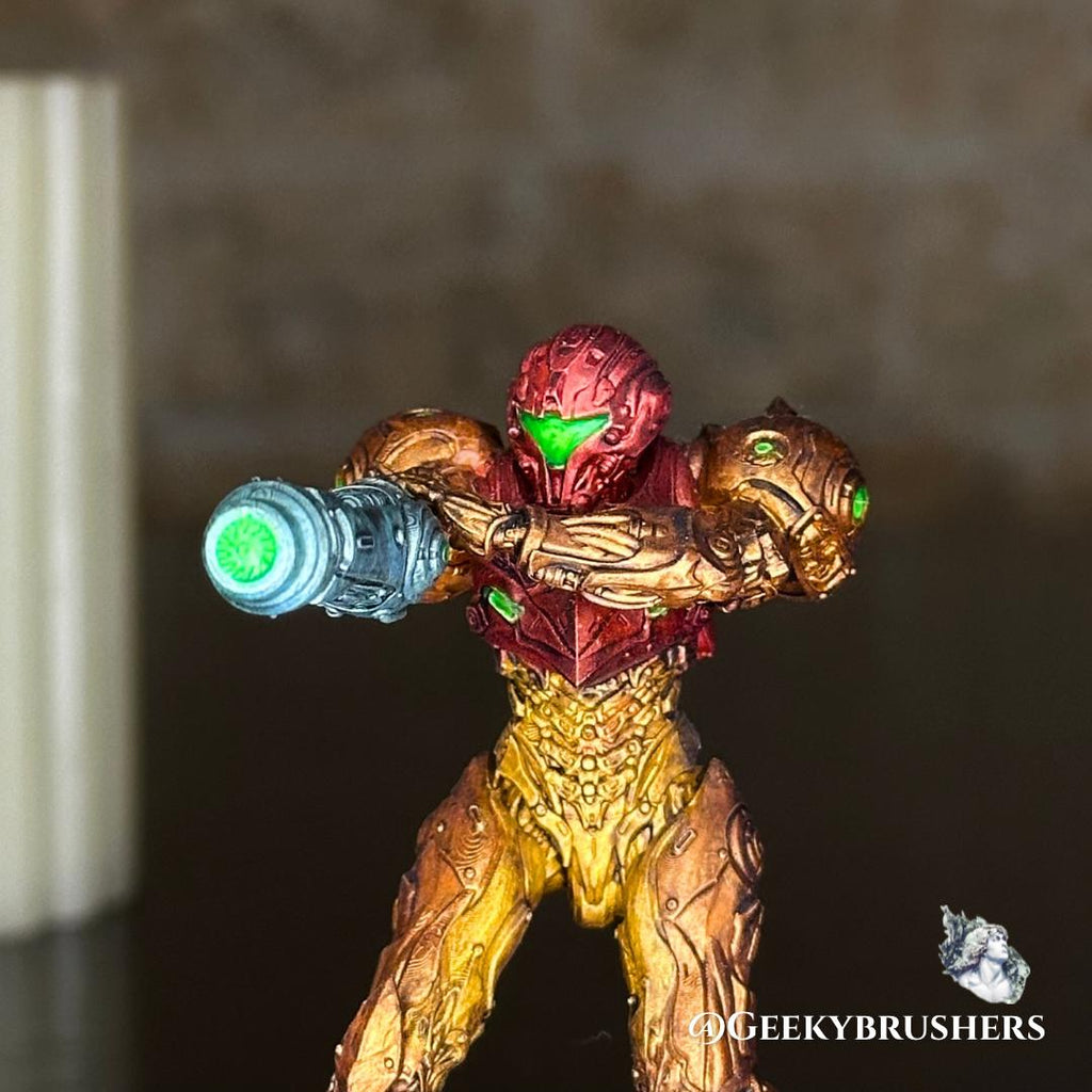 Samus Aran Resin Figure • Metroid Prime Suit, Dread Suit - Gamer Fanart