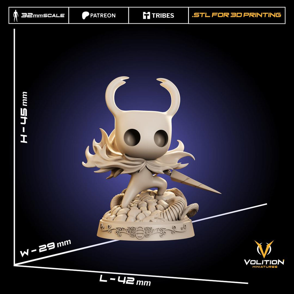 Hollow Knight Figure | Hand-Painted or Unpainted Resin Statue | 75mm & 32mm Scale