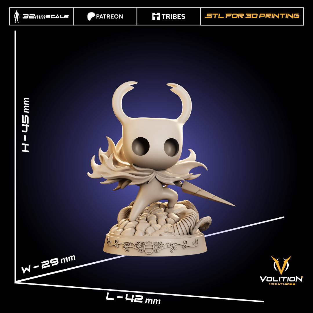 Hollow Knight Figure | Hand-Painted or Unpainted Resin Statue | 75mm & 32mm Scale