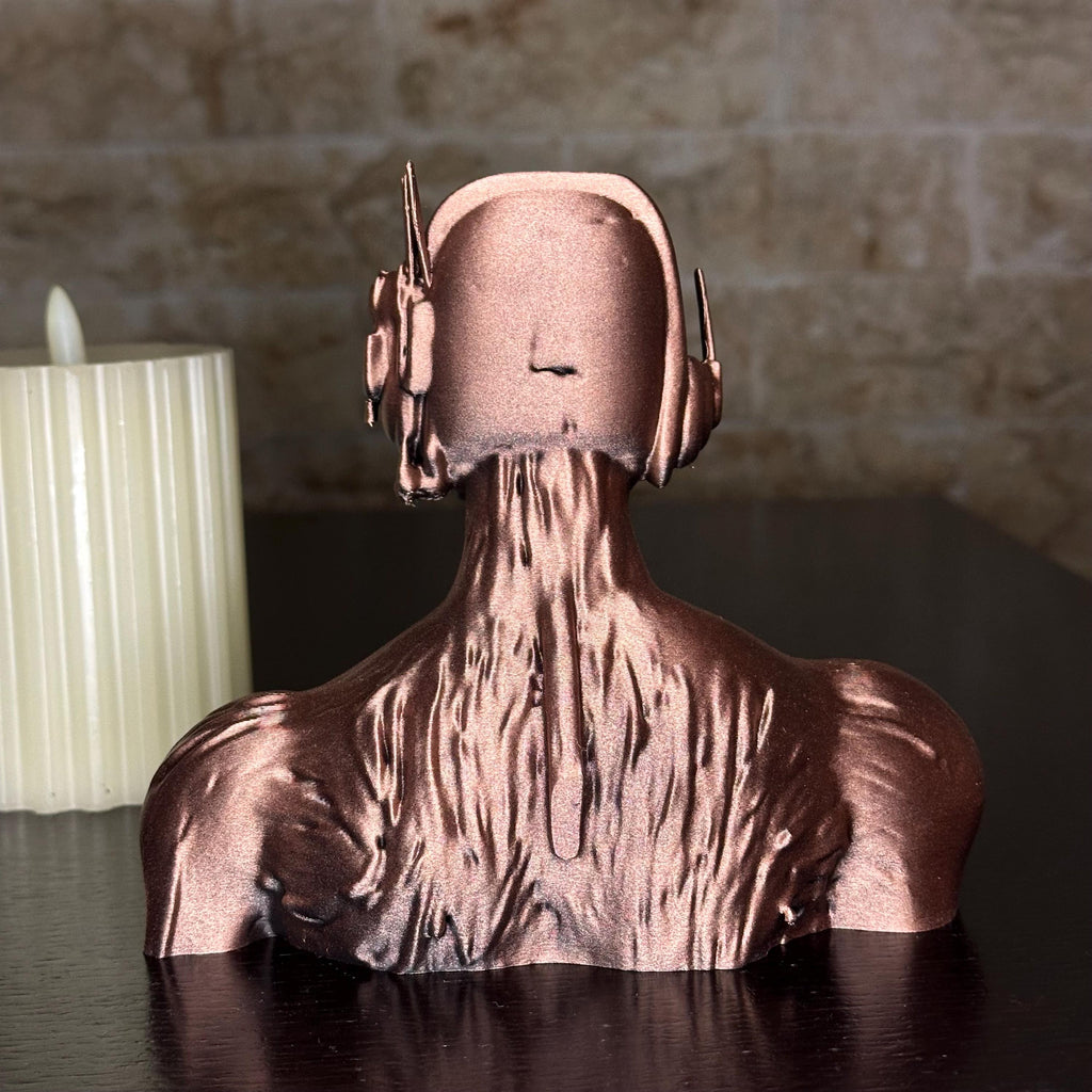 Hand-Painted Iron Maiden Cyborg Eddie Bust | "Somewhere in Time" Fan Art