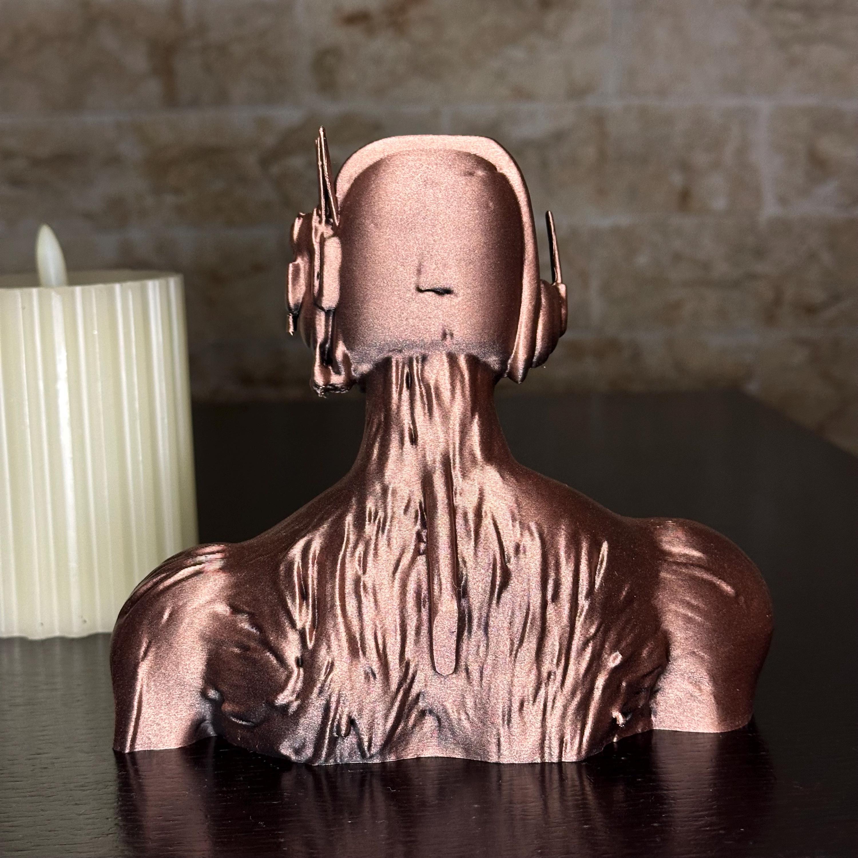 Hand-Painted Iron Maiden Cyborg Eddie Bust | "Somewhere in Time" Fan Art