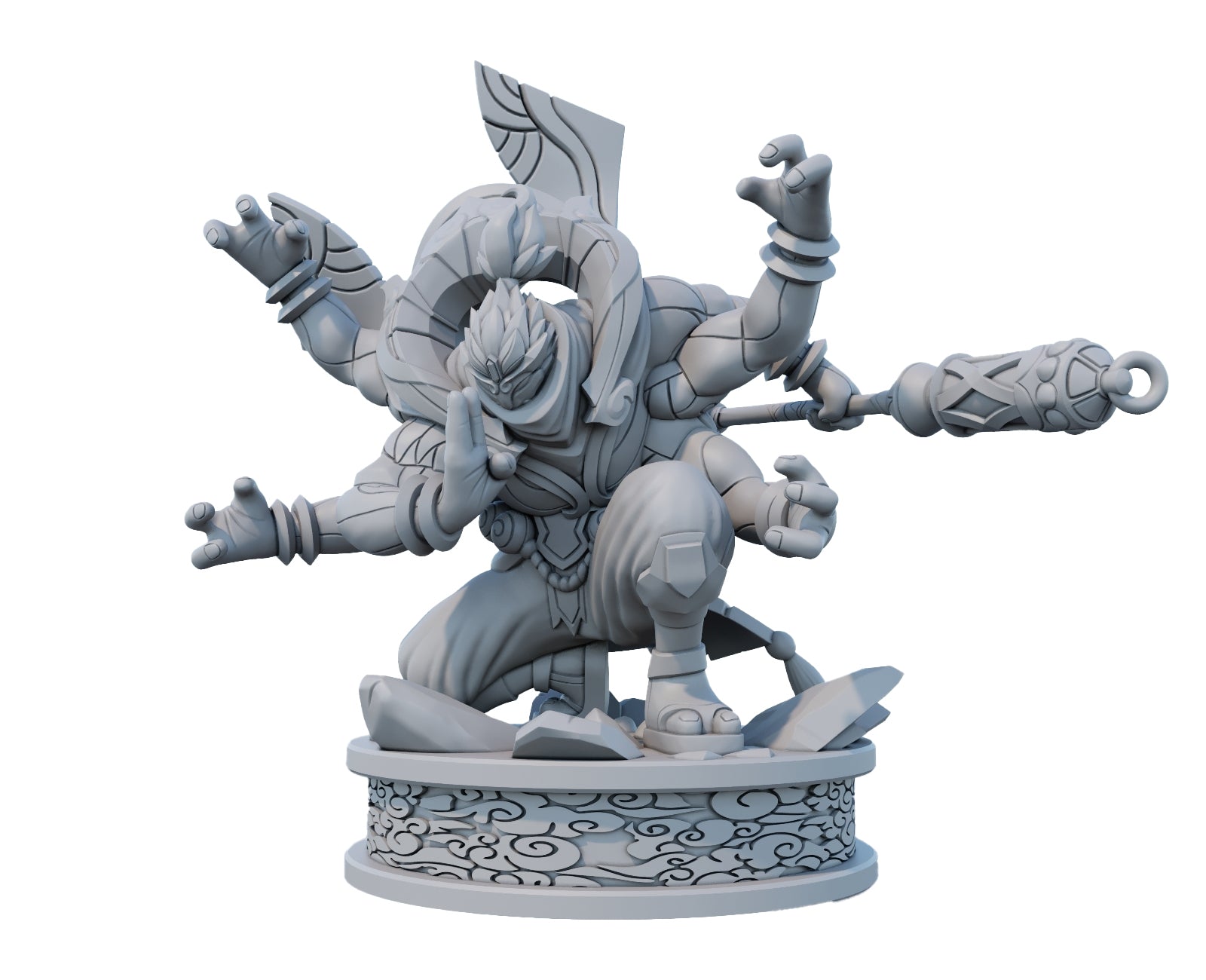 God Staff Jax 3D Printed Figure