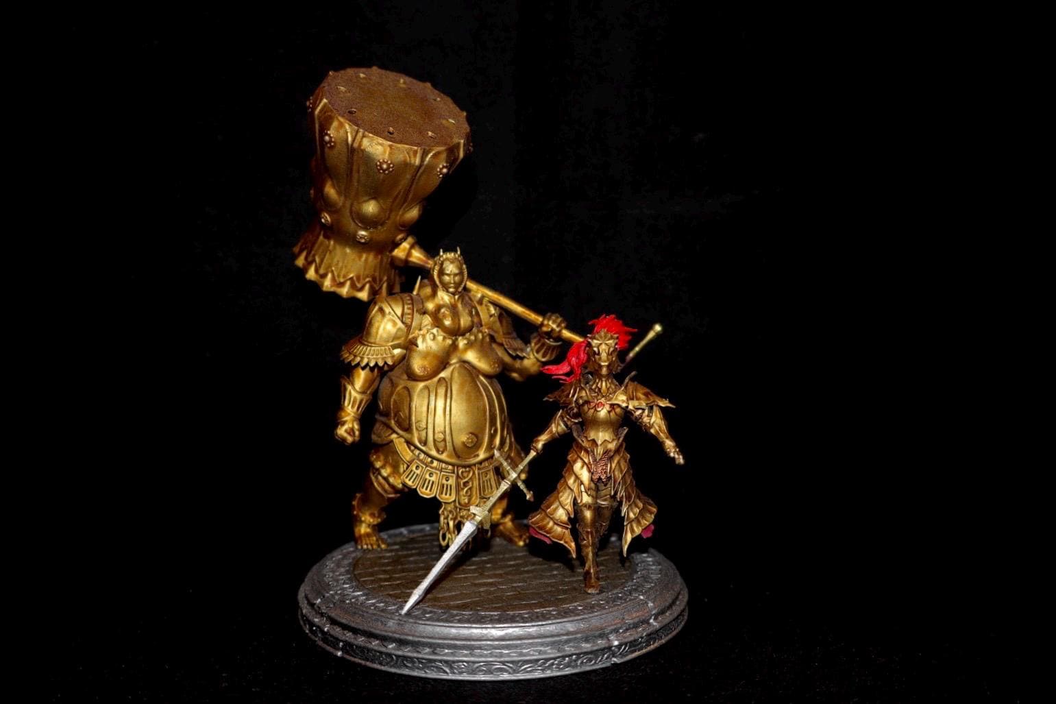 Ornstein and Smough resin figures, statue, Dark Souls remastered