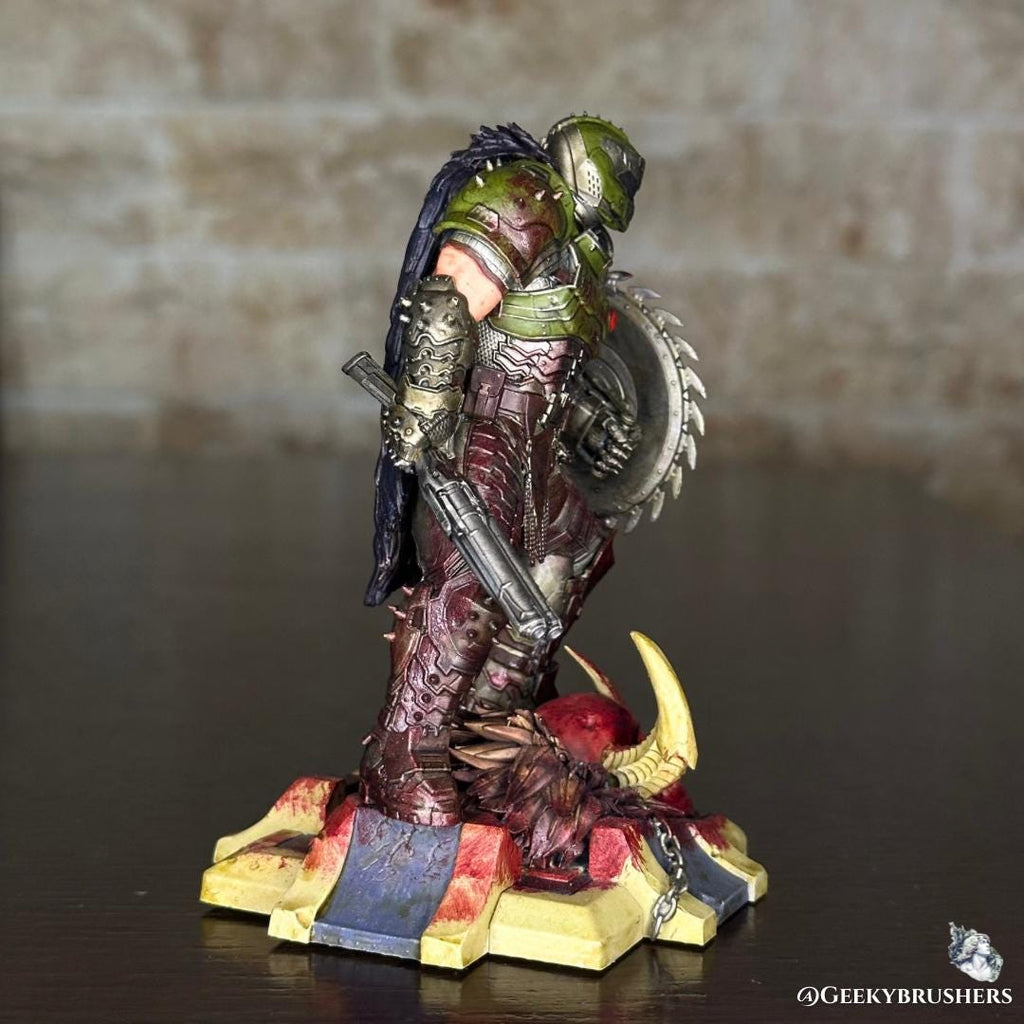 Doom Dark Ages Slayer Figure | Hand-Painted Horror Game Statue | 120mm Resin Collectible | Detailed Diorama Base