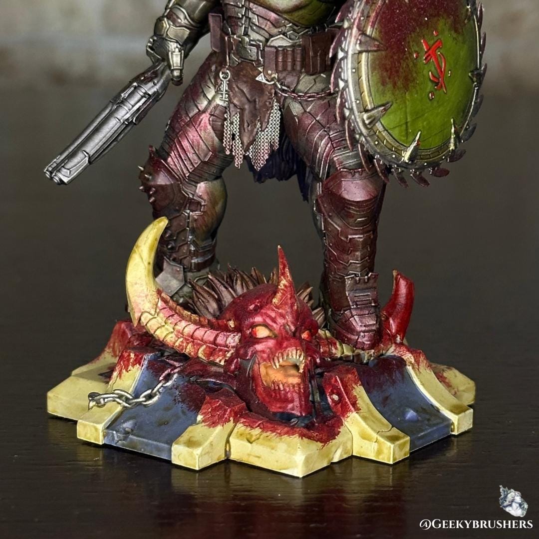 Doom Dark Ages Slayer Figure | Hand-Painted Horror Game Statue | 120mm Resin Collectible | Detailed Diorama Base