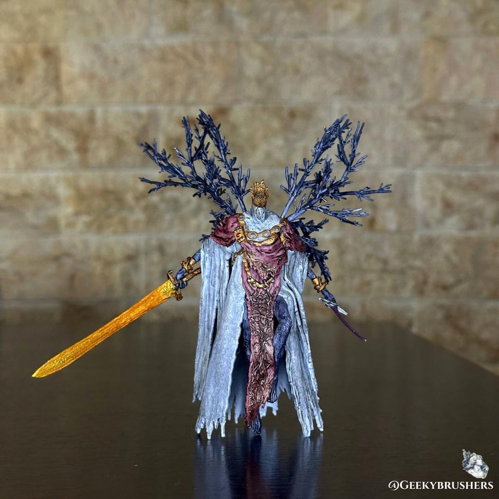 Pontiff Sulyvahn Phase 2 Figure | Dark Souls 3 Inspired Statue | 130mm Resin Collectible | Wings & Dual Sword Version | Hand Painted Fan Art