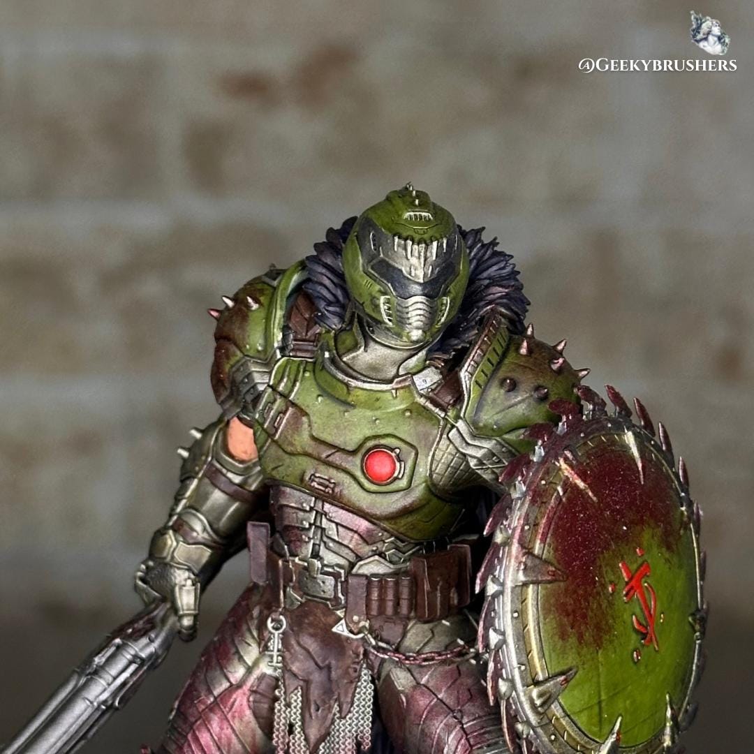 Doom Dark Ages Slayer Figure | Hand-Painted Horror Game Statue | 120mm Resin Collectible | Detailed Diorama Base