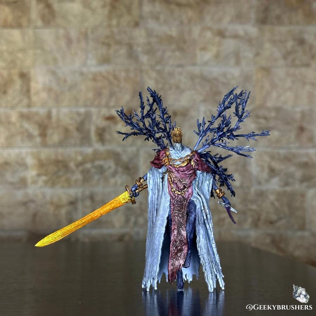 Pontiff Sulyvahn Phase 2 Figure | Dark Souls 3 Inspired Statue | 130mm Resin Collectible | Wings & Dual Sword Version | Hand Painted Fan Art