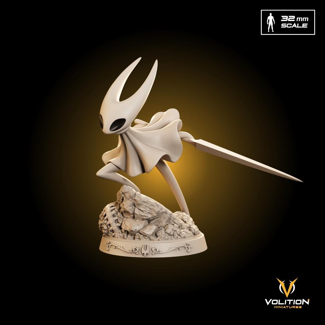 Hornet Hollow Knight Figure | Hand-Painted or Unpainted Resin Statue | 75mm & 32mm Scale | High Detail 12K Print