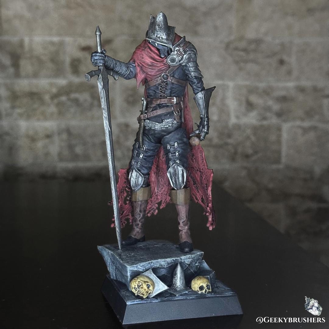 Abyss Watcher Figure | Dark Souls Resin Statue | Painted or Unpainted Kit | 180 mm Display & 100 mm Miniature | Realsteone Sculpt