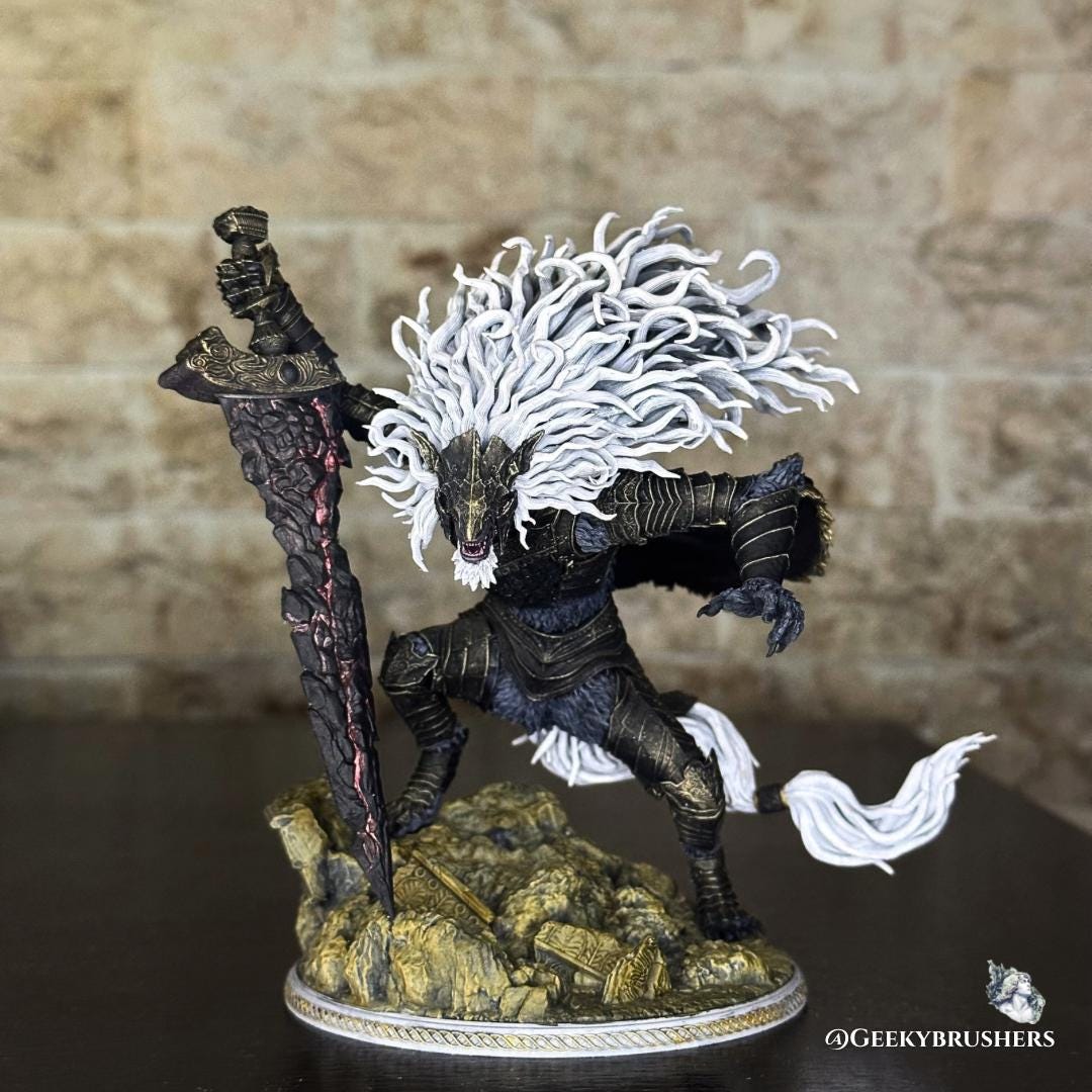 Maliketh the Black Blade | Elden Ring Resin Statue or Figure | Painted & Unpainted | 16K Resolution | Smooth Resin | Volition Miniatures
