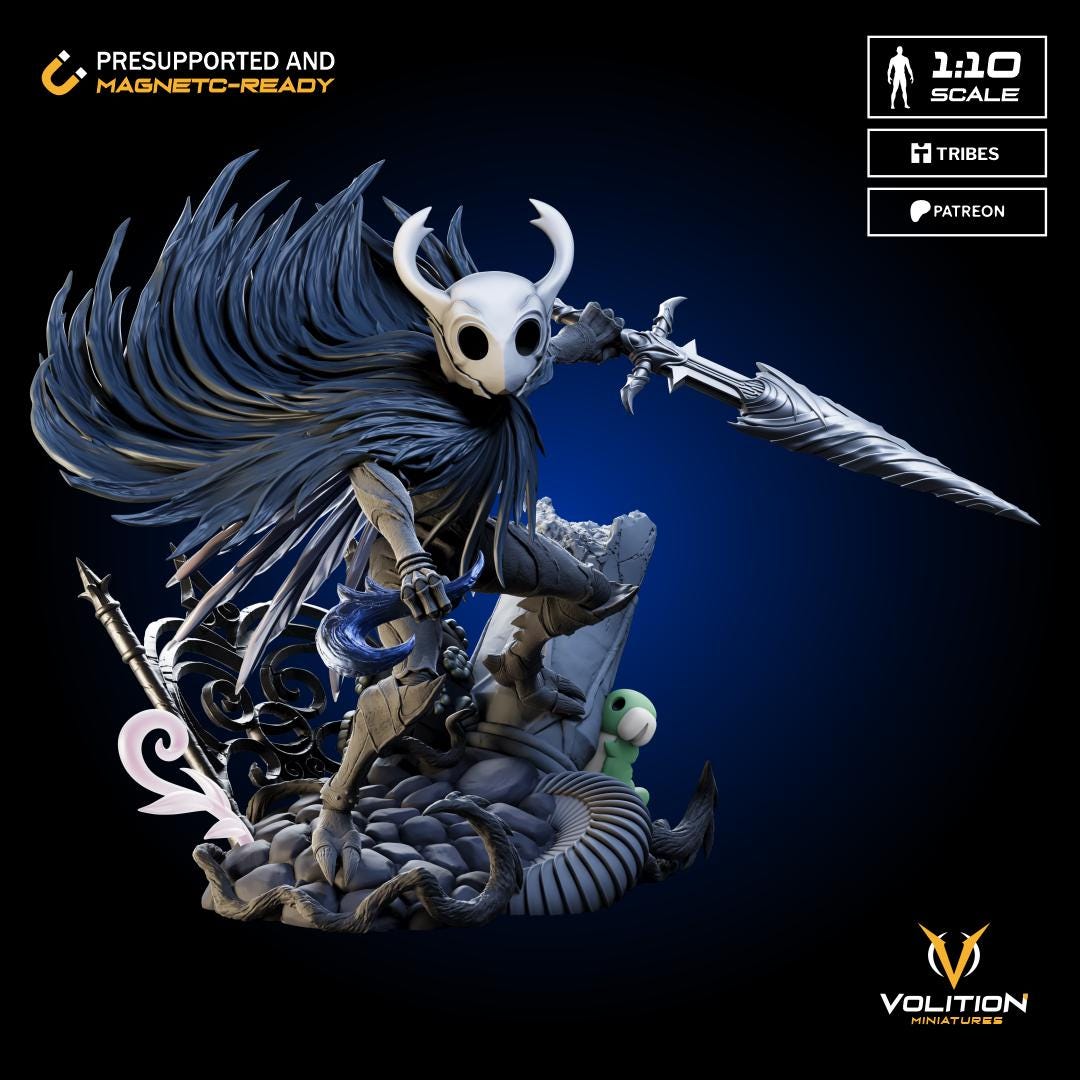 Knight  from Hollow Knight | 1:10 Statue |Highly Detailed| VolitionMiniatures Model | Painted-Unpainted |Diorama