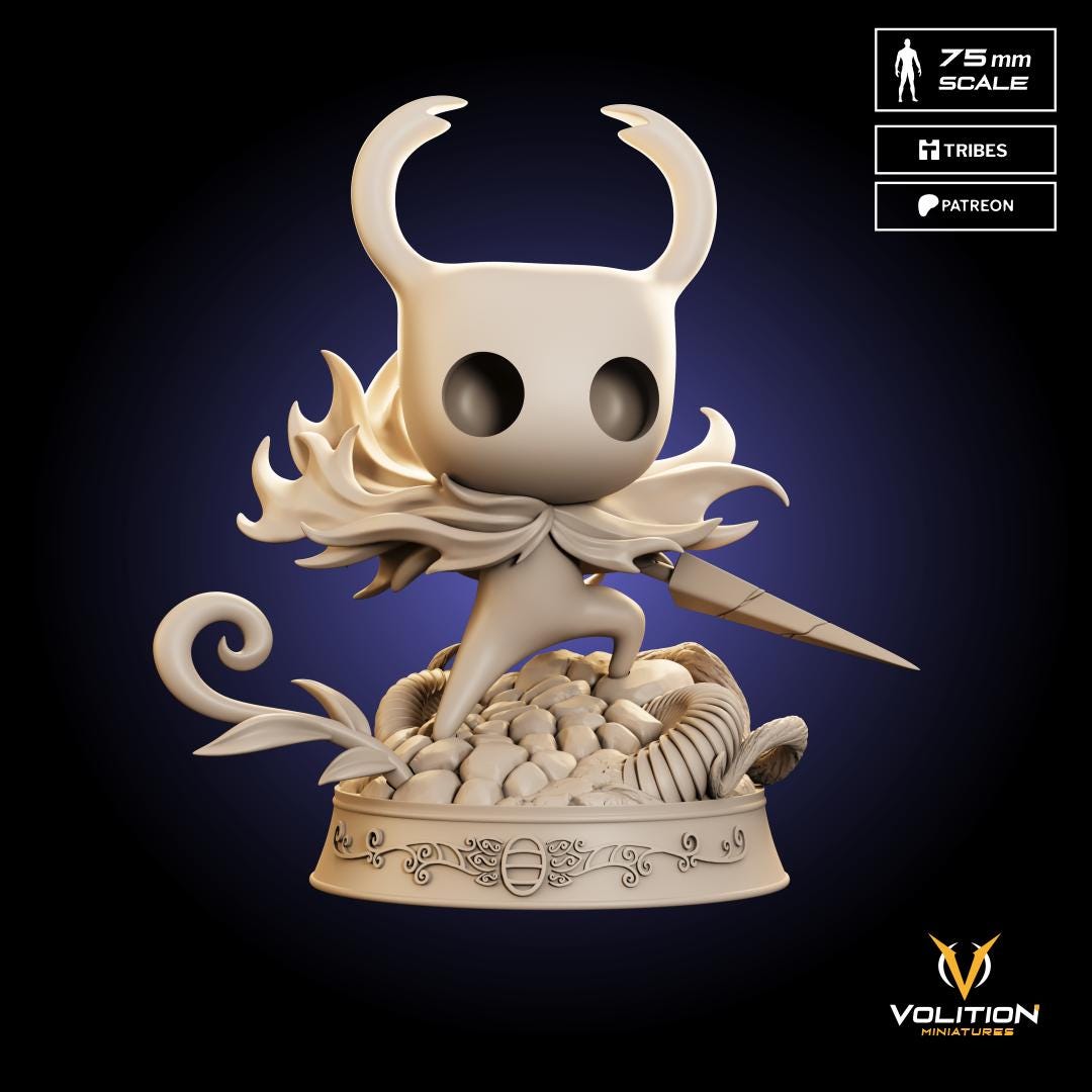 Hollow Knight Figure | Hand-Painted or Unpainted Resin Statue | 75mm & 32mm Scale